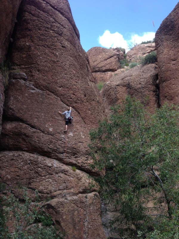 Me leading the first climb of our trip