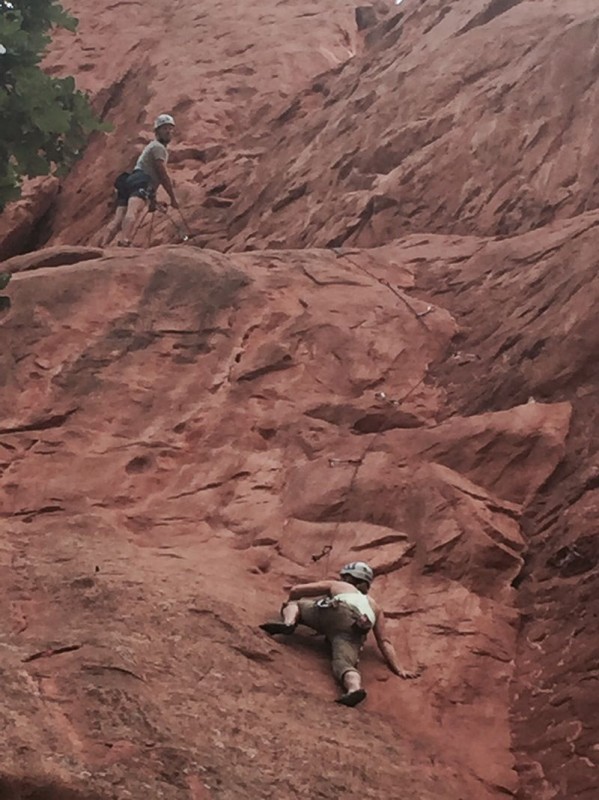 John belaying me from the top of a climb at the Garden of the Gods