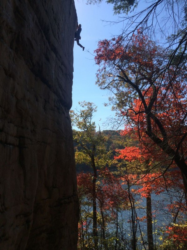 John at the top of his new favorite climb: Under the Milky Way, 11d