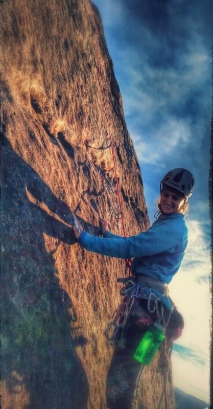 We met some other climbers a few hundred feet off the ground at Looking Glass, and they were kind enough to take a picture of Lauren.