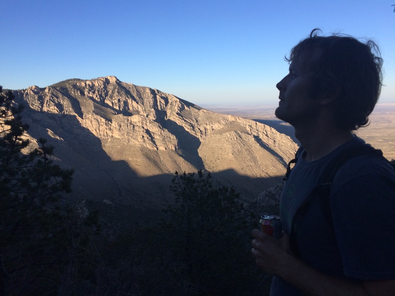 John about halfway up our strenuous hike to the top of Guadalupe Peak. Unfortunately, my phone died right as we reached the top, so I couldn't get any photographic proof of our accomplishment.