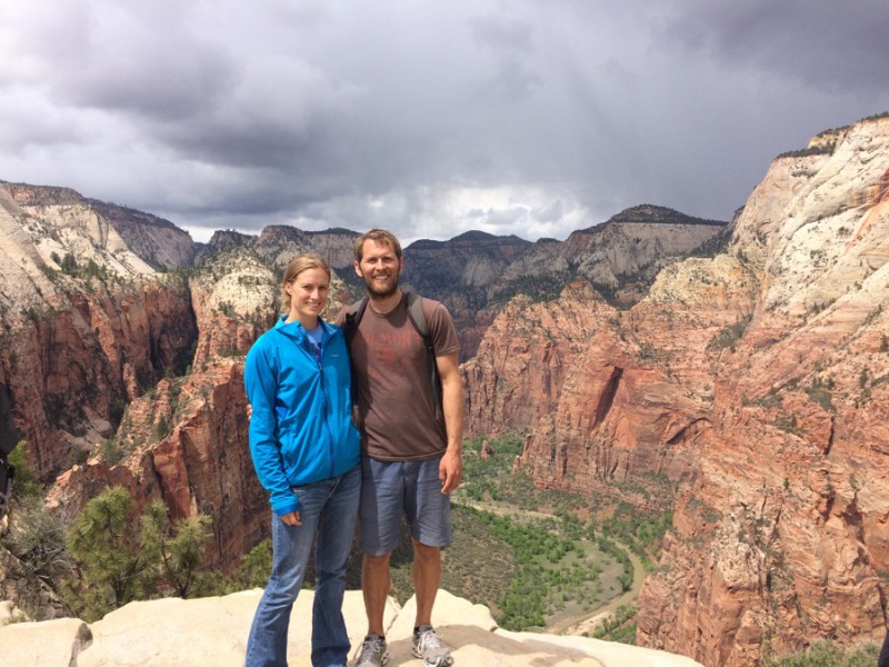 At the summit of Angel's Landing.
