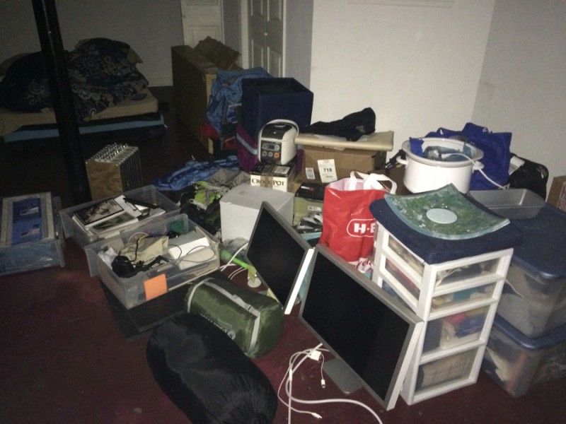 Everything we own, emptied into the basement of our new place. Now we just need to figure out how to fill a five bedroom house, seeing as we have no furniture.