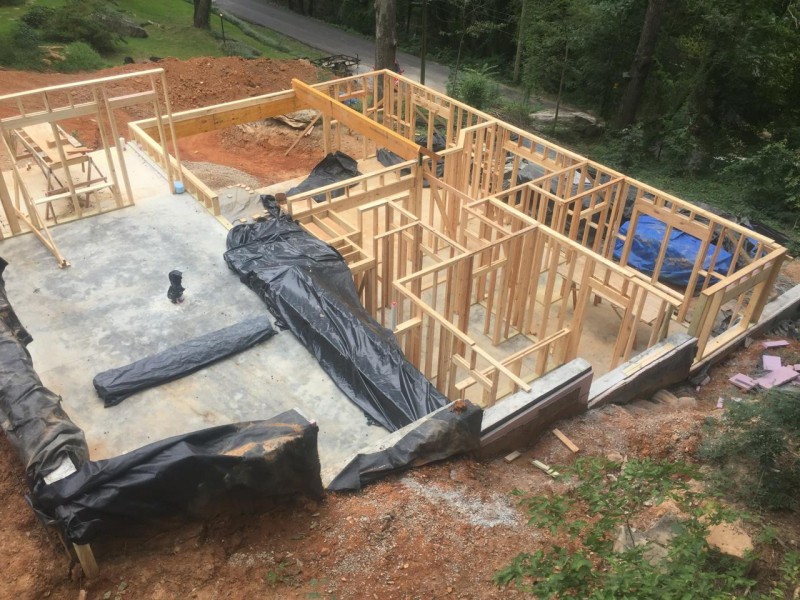 Another view of the downstairs framing.