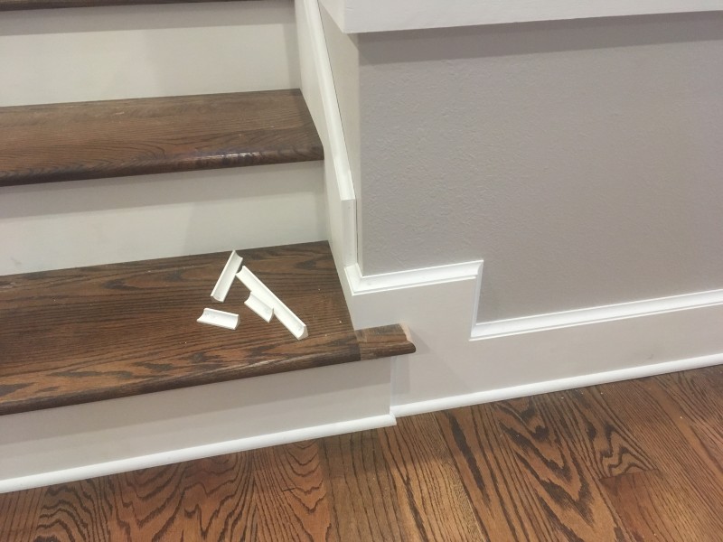 Some complicated trim work around stairs and corners